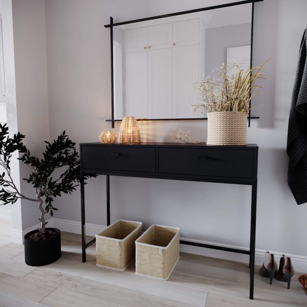 Console table with drawers scene black (1)