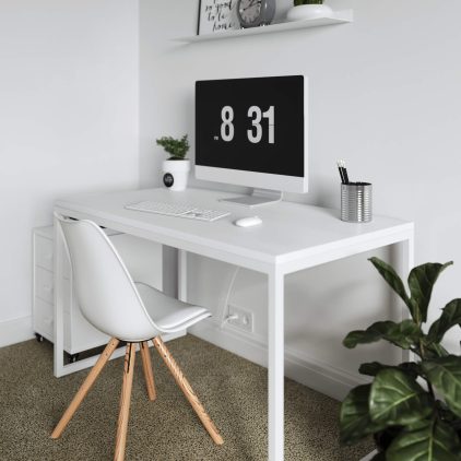 שולחן כתיבה בוצ'ר לבן (עץ מלא)