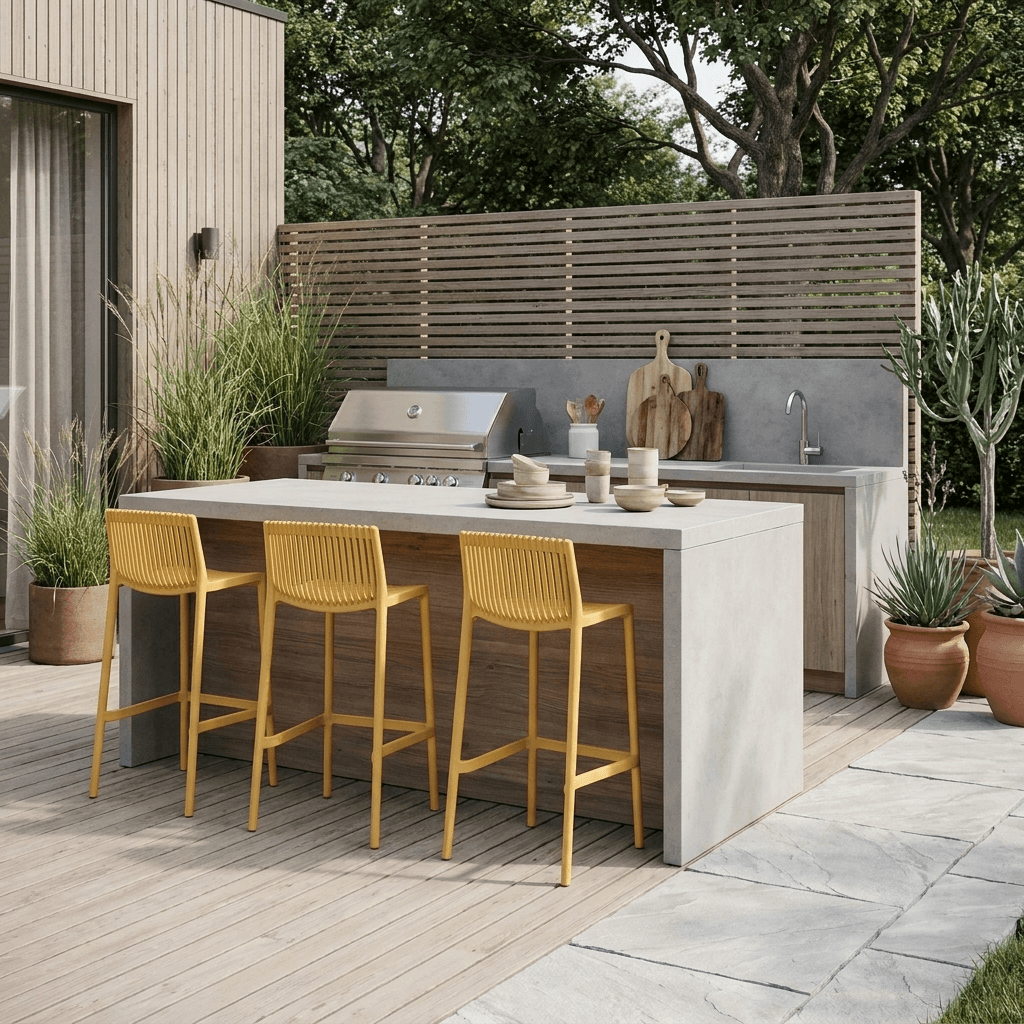 כיסא בר פולימר Yellow Sum