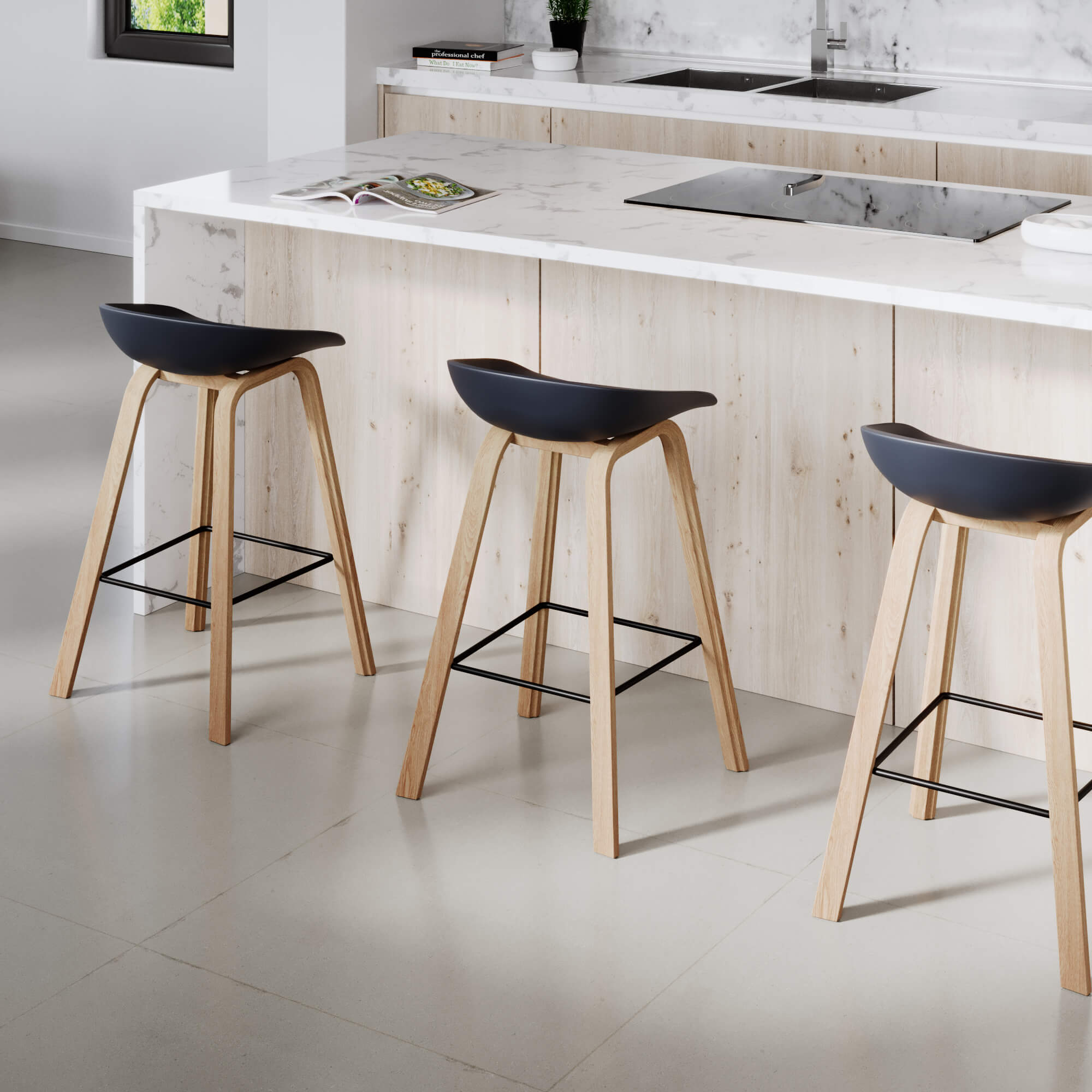 כיסא בר KISU שחור