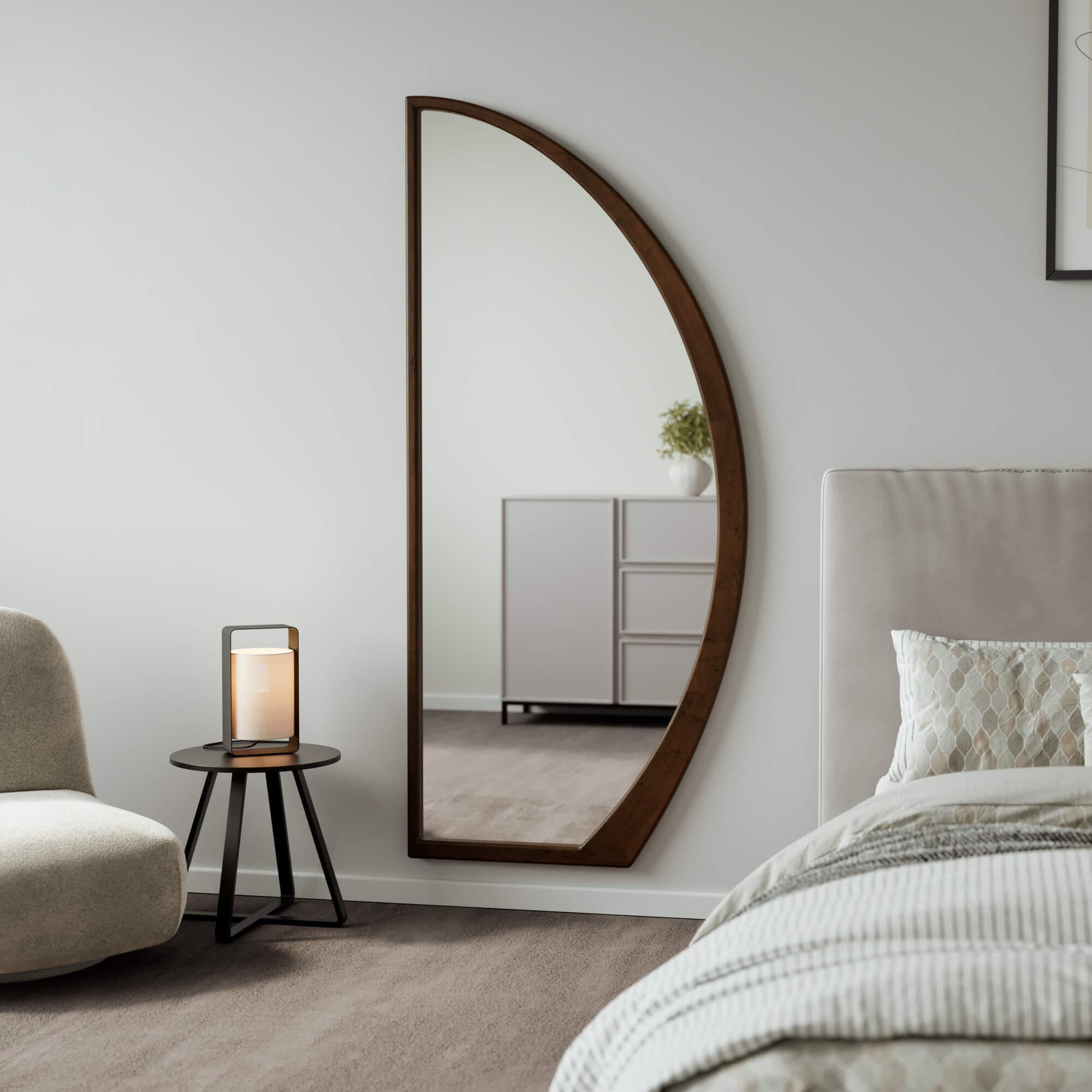 מראת גוף Half Moon Right אגוז