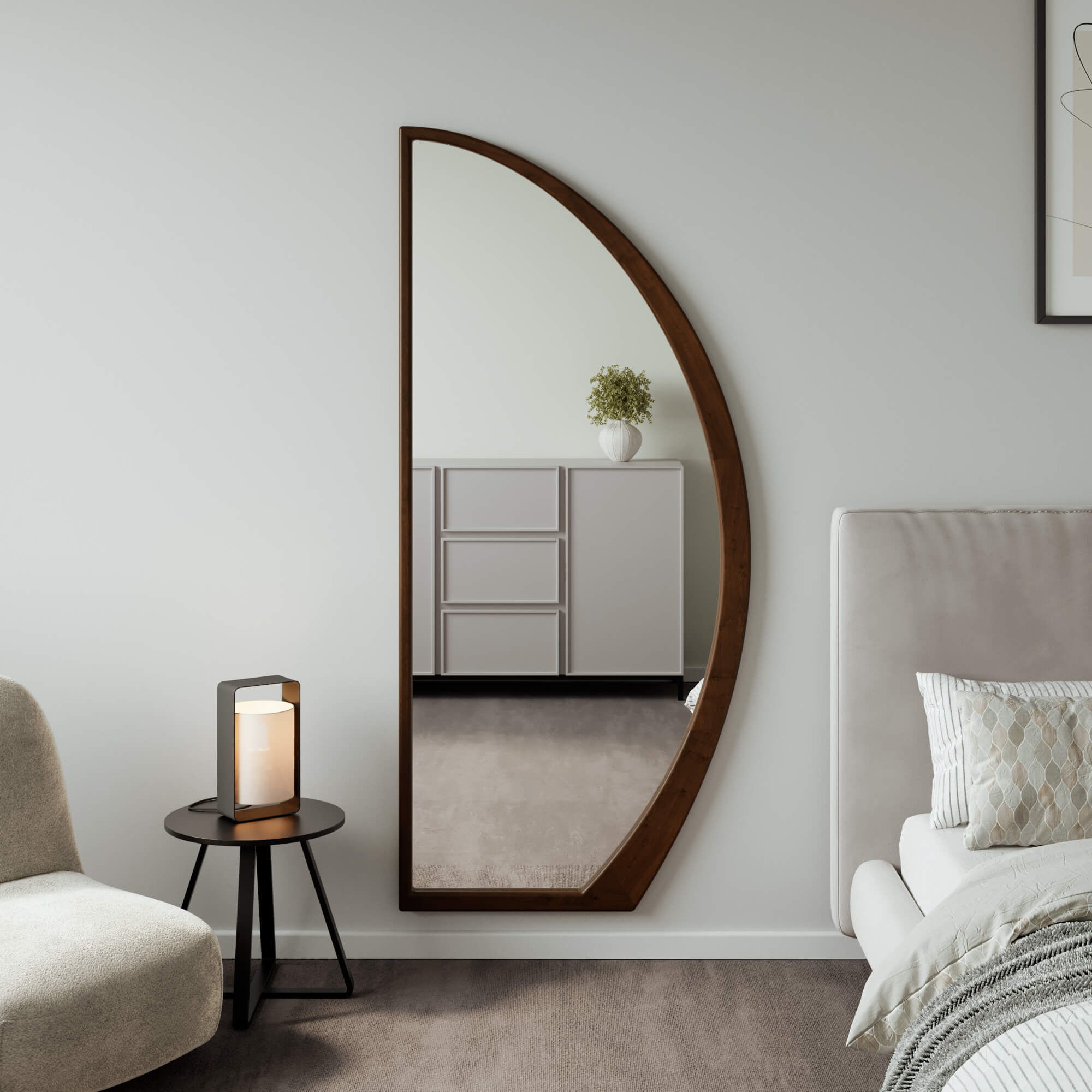 מראת גוף Half Moon Right אגוז