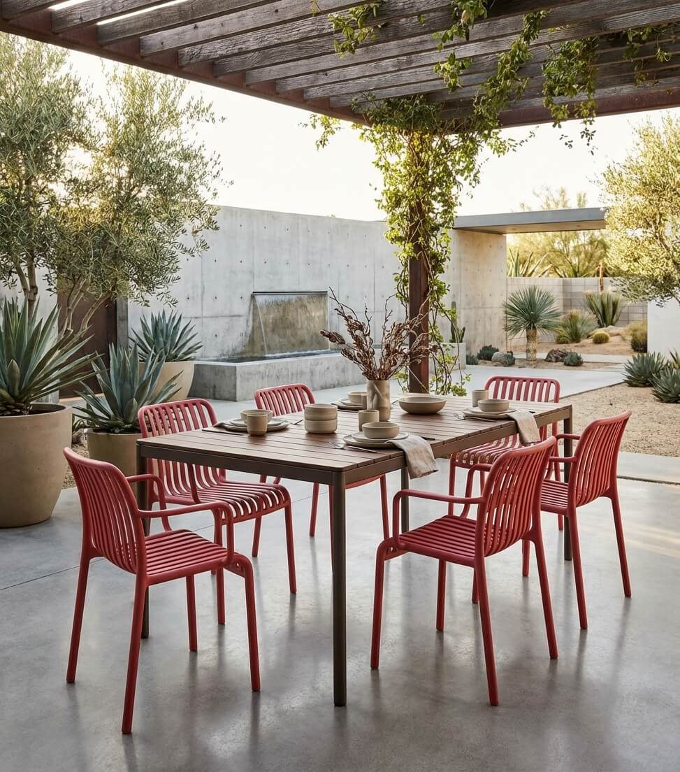 כיסא פולימר Bili אדום