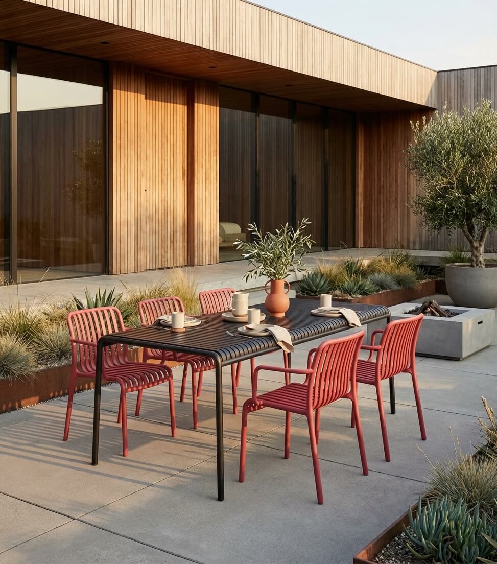 כיסא פולימר Bili אדום