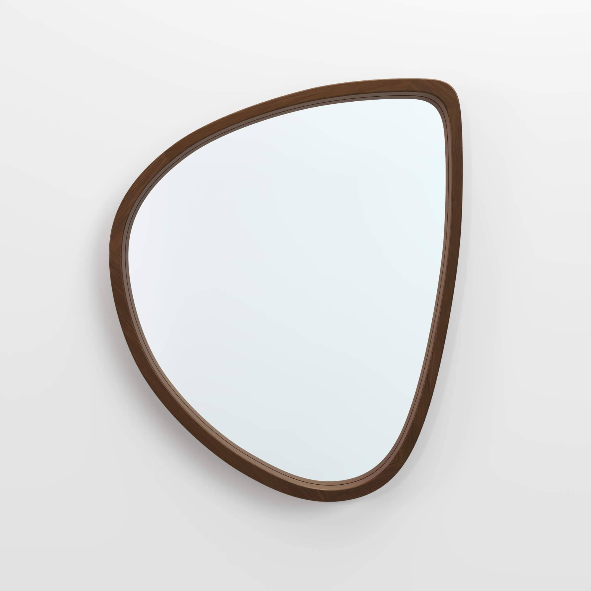 מראת עץ אמורפית אגוז מראת עץ אמורפית אגוז