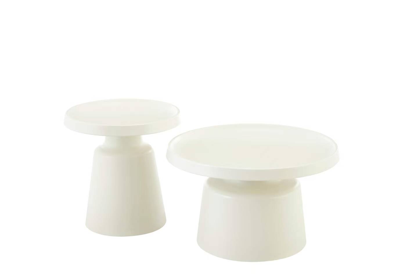 סט שולחנות קפה פולימר לבן