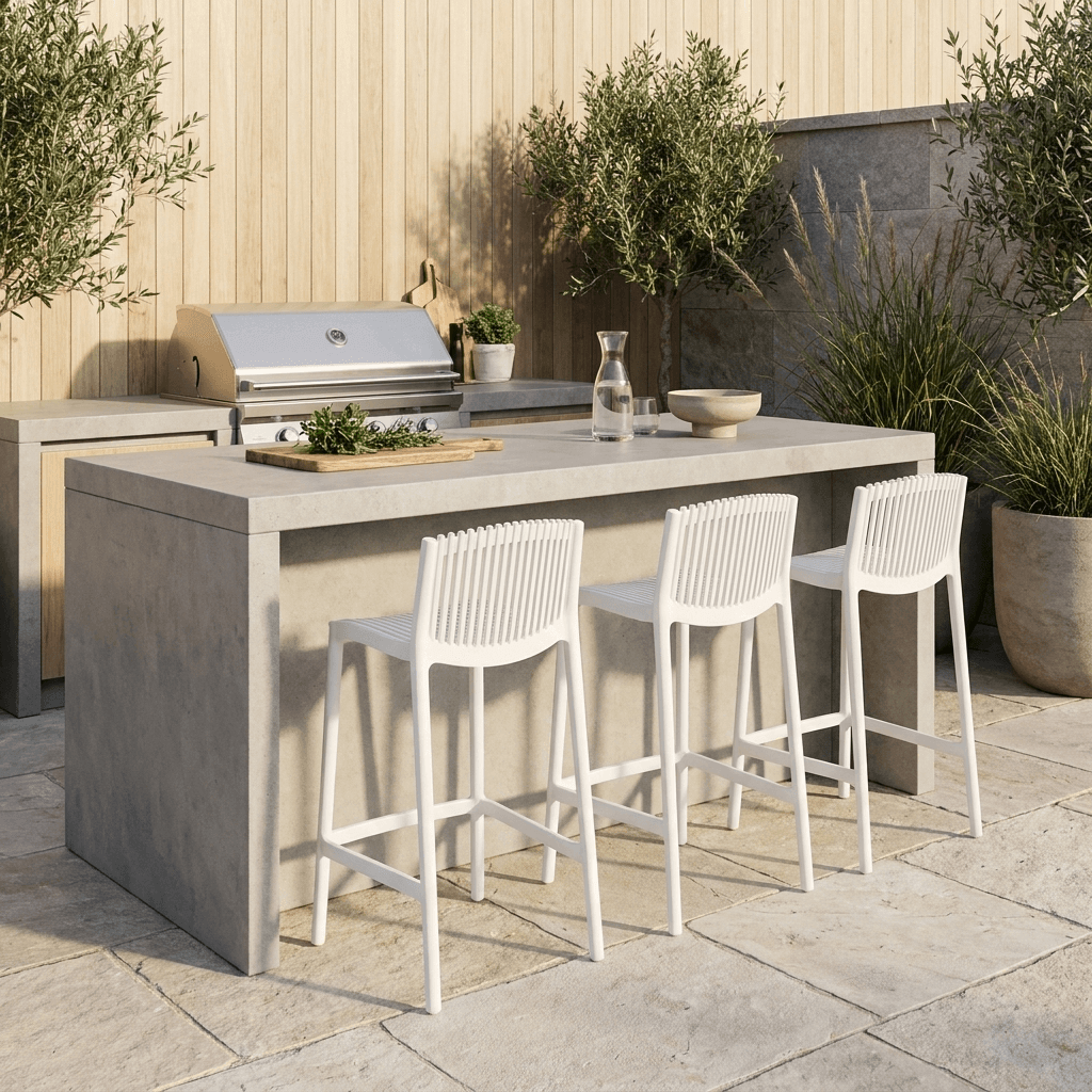 כיסא בר פולימר SUM לבן